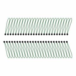 AmazonCommercial 11-Inch Ball Bungee, Green w/Black Ball, 2-Pack (50-Piece)