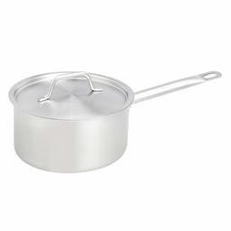 AmazonCommercial 3.8 l Stainless Steel Aluminium-Clad Straight Sided Sauce Pan with Cover