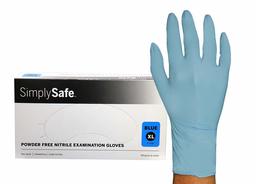 SimplySafe Nitrile Exam Grade Disposable Gloves, Blue, 3.6 mil, 180 per box/10 Boxes per case, Extra Large
