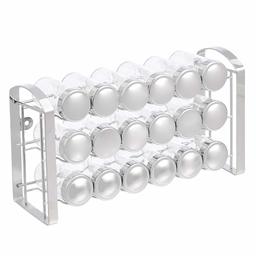 AmazonBasics Support à épices en métal pour 18 pots