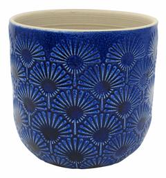 Amazon Brand – Stone & Beam Large Fan-Embossed Planter, 7.5