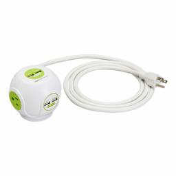 AmazonCommercial AC and USB Desktop Outlet, 1 Pack, White