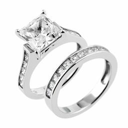 [Find] Amazon Collection Platinum Lycra Solid Sterling Silver kyu-bikkuzirukoniaburaidaruringusetto, Size 14 
