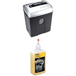 AmazonBasics 12-Sheet Cross-Cut Paper, CD, and Credit Card Shredder and Fellowes Powershred Performance Shredder Oil, 12 oz. Extended Nozzle Bottle (35250) Bundle