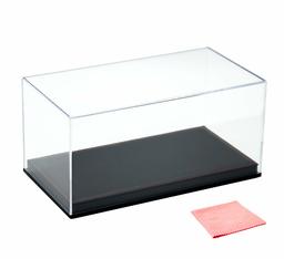 Umi. Essentials Acrylic Collector's Display Cabinet with Removable Cover and Black Leather Base (28cm x 15cm x 14cm)