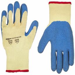 AmazonCommercial Lot de 12 paires de Kevlar et latex anti-rides Jaune Taille S