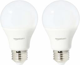 AmazonBasics 60 Watt Equivalent, Daylight, Dimmable, A19 LED Light Bulb | 2-Pack (Renewed)