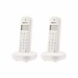 AmazonBasics DECT Home Telephone Twin Set White