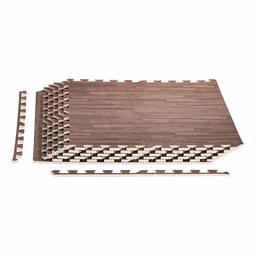AmazonBasics Wood Print Puzzle Mat, Ash