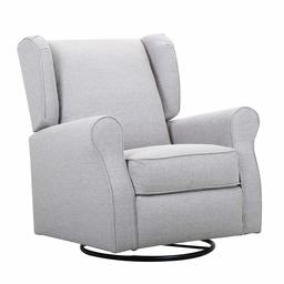 Amazon Brand – Ravenna Home Wingback Swivel Glider Recliner Chair, 33.5