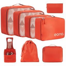Eono av Amazon – 8 st packkuber för resväska lätt bagage förpackning organisatörer förpackning kuber för resetillbehör, orange