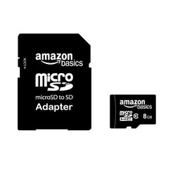AmazonBasics microSDHC Class 10 Flash Memory Card with SD Adapter