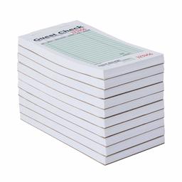 AmazonCommercial Guest Check Pads, Single Part White, Green Guest Receipt, 3-2/5