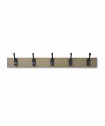 AmazonBasics Wall Mounted Clothes Hook - 5 Modern Hook, Barnwood