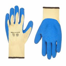 AmazonCommercial 10G Kevlar & Wrinkle Latex (Yellow/Blue), Size L, 12 pairs