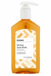 Brand - Solimo Oil Free Acne Wash, 2% Salicylic Acid Acne Medication, Dermatologist Tested, 9.1 Fluid Ounce