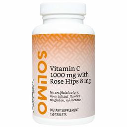 Amazon Brand - Solimo Vitamin C 1000 mg with Rose Hips 8 mg, 150 Tablets, Five Month Supply