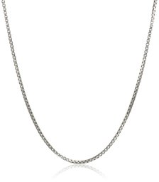 Sterling Silver Italian 0.8 mm Diamond Cut Box Chain Necklace, 30
