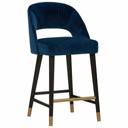 Amazon Brand – Rivet Whit Contemporary Upholstered Counter Height Stool with Gold Accents, 37