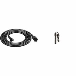 AmazonBasics Extension Cord - 10 feet - US - Black & 6-Outlet Surge Protector Power Strip, 790 Joule - Black