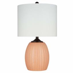 Amazon Brand – Ravenna Home Traditional Ribbed Ceramic Table Lamp, LED Bulb Included, 22.5
