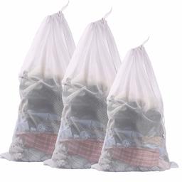 Eono by Amazon - Laundry Bag Sturdy Mesh Bag 3 Set - 2 Extra Large and 1 Large with Drawstring Closure for College, Dorm and Apartment Dwellers