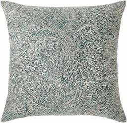 Amazon Brand – Ravenna Home Classic Paisley Throw Pillow - 17 x 17 Inch, Aqua