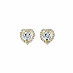 [アマゾンコレクション] Amazon Collection 14Kイエローゴールド 5*5mm ハートシェイプ ホワイトスワロフスキージルコニア スタッド ピアス 両耳用スタッドピアス JEE13577_5NNCL00A100