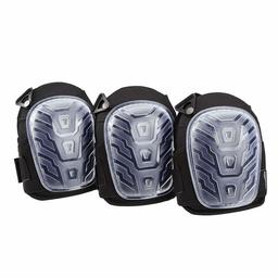 AmazonBasics Professional Knee Pads, Heavy Duty Foam Padding, Comfortable Gel Cushion, Adjustable Easy-Fix Clips, Clear, 3 Pairs