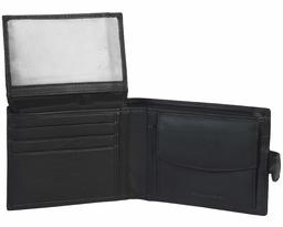 Eono by Amazon Portefeuille RFID pour Homme avec Rabat - Carte de crédit avec Poche à Monnaie et Porte-Carte d'identité (Noir)