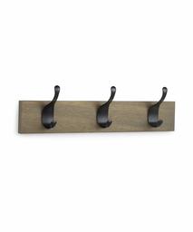 AmazonBasics trä väggmonterad modern klädhängare – 3 krokar, 34 cm, ladwood, 2-pack