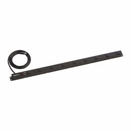 AmazonBasics - Regleta de alimentación de metal resistente con soportes de montaje (renovado), Carcasa de acero, Negro, 9 Outlet
