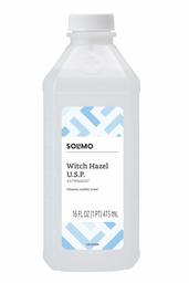 Amazon Brand - Solimo Witch Hazel USP Astringent, 16 Fl Oz (Pack of 1)