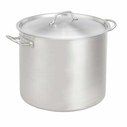 AmazonCommercial 32 Qt. Stainless Steel Aluminum-Clad Stock Pot with Cover