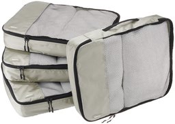 AmazonBasics Packing Cubes - Large (4-Piece Set), Gray