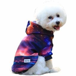 Eono Essentials Novelty 3D Print Starry Sky Basic Dog Hoodie Polyester Pet Sweatshirt for Small Medium Large Dogs Back Length 35cm/L