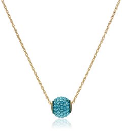 Damen-Halskette mit Anhänger 10 Karat Swarovski-Kristall 45 cm,türkis