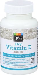 365 Everyday Value, Dry Vitamin E 400 IU, 50 Count
