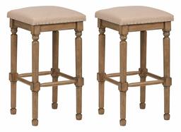 Amazon Brand – Ravenna Home Ferris Nailhead Wood Detailed Bar Stool, 29.3