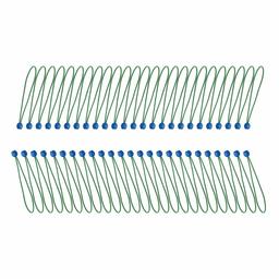 AmazonBasics 11-Inch Ball Bungee, Green w/Blue Ball, 2-Pack (50-Piece)