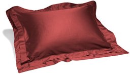 Pinzon Hotel Banded 100-Percent Egyptian Cotton Sateen 20-By-26-Inch Standard Sham, Bordeaux