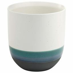 Amazon Brand – Rivet Westline Modern Indoor Outdoor Hand-Painted Stoneware Planter Flower Pot, 8