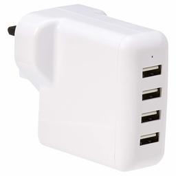 AmazonBasics 40W 4-Port USB Wall Charger - White (UK version) 