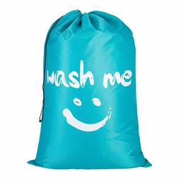 Eono Amazon Brand Large Foldable Laundry Baskets, Foldable Laundry Bags, Clothes Bag, blue, x-large