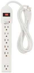 AmazonBasics – Protector de sobretensión de 6 Tomas, Tira de Potencia, 790 Julio, Color Blanco (enchapado)