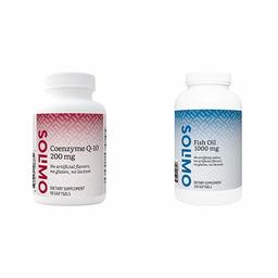 Amazon Brand - Solimo Coenzyme Q-10 200 mg, 150 Softgels, Five Month Supply & Solimo Fish Oil 1000 mg, 250 Softgels, Eight Month Supply
