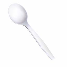 AmazonBasics Light-Weight Plastic Soup Spoons, White, 250-Pack