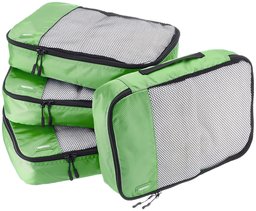 AmazonBasics - Bolsas de equipaje medianas (4 unidades), Verde