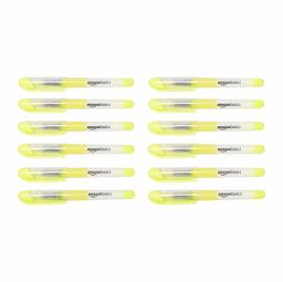 AmazonBasics – Marcadores de tinta líquida – punta de cincel, Amarillo, Paquete de 12 unidades