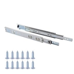 AmazonBasics Ball Bearing Drawer tri-slides, 14, Nickel Plated – Steel, 2 Pack